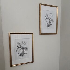 Elegant Gold Framed Floral Wall Art Set Lightweight Final Sale